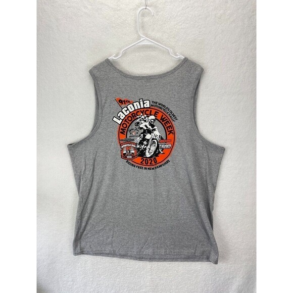 Port & Company Sleeveless T-Shirt Men’s 2XL Gray Laconia Motorcycle Week 2020 - Picture 4 of 6